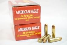 Two boxes of AMerican Eagle 38 Special 130 gr FMJ, 100 count total
