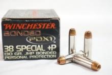 One box of Winchester Bonded PDX1 38 Special +P 130 gr JHP, 25 count