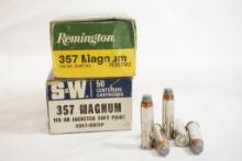 Two boxes of 357 Magnum 158 gr JSP, one Remington and one S&W, 100 count total
