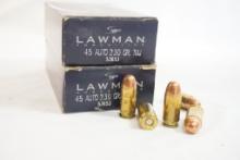 Two boxes of Speer Lawman 45 Auto 230gr TMJ, 100 count total