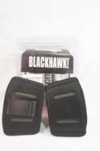 Two Blackhawk ambidextrous leather belt slide holsters in pkg
