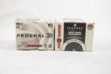 Two boxes of Federal Target grade 22LR 40 gr, 650 count total