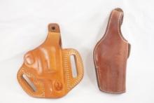Two leather RH holsters, one Galco and one Bianchi 19L S&W 469