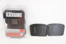 Four Blackhawk ambidextrous leather belt slide holsters