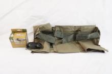 Two fabric bandoliers for 30 count magazines and two UTG Model 15 dual magazine clamps for AR-15