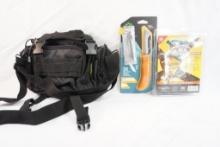 Smitty Built utility bag, Outdoor Edge utility knife with extra blades and a Crooked Horn slide and