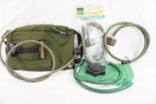Source backpack drinking system, backpack replacement bladder and two canteen straws, one new in pkg