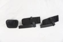 Two Blackhawk Sportster compact belt slide holsters, one Blackhawk ambidextrous belt slide holster