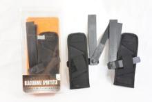 Three Blackhawk compact belt slide holsters, fits most revolvers and autos ,in pkg