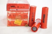 Three boxes of 12 gauge slugs, two boxes of Hornady Heavy Mag 2 3/4" and one box of Active 3". 15