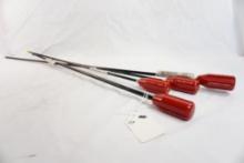 Four J.Dewey mfg Co rifle cleaning rods