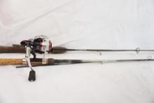 Two spinning rods, one Fenwick willow action and one Mitchell zero Gravity with a Bass Pro crappie