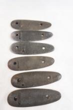 Six metal Remington butt plates