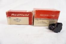 Two sets of Redfield rings, one 1" split Med. Jr/Sr scope mount rings and one pr of 1" swing-over