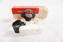 One set of Redfield 1" split low scope rings standard mount and one set of Redfield base mounts new