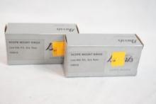 Two sets of Burris scope rings, low std front and ext rear, new in boxes