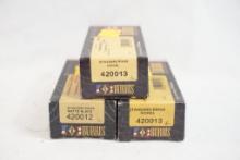 Three sets of Burris 1" standard low scope rings, two nickel and one matte black