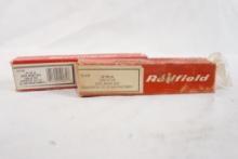 Two Redfield one piece scope bases fits Remington 700.721, 725 long actions and Weatherby Mark V.