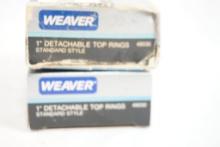 Two sets of Weaver 1" detachable standard top rings