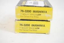 Two sets of Bushnell rifle scope rings 1" low