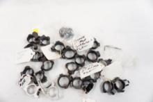 Bag containing 12 sets of scope rings, Leu[old, Redfield, Burris etc