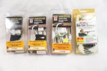 Four Hoppes Bore snake shotgun cleaners, 3 for 10 gauge and 1 for 16 gauge, new in pkg