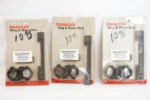 Three Tasco ring and base sets for Remington 700, 722, 725 short actions, 700 Varmint, 40X and Smith