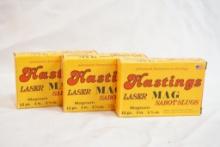 Three boxes of Hastings laser Magnum 12 gauge Sabot Slugs