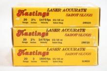 Three boxes of Hastings laser 20 gauge Sabot Slugs