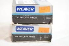 Two sets of Weaver 7/8" Tip-off rings, new in box