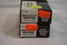 Two sets of Leupold Quick release mount rings super low, new in box