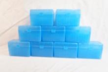 Nine plastic rifle ammo boxes