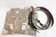 Two large Camo shirts and two camo belts size 40