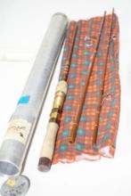 Metal rod carry case with 7' spinning rod