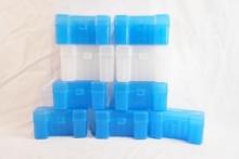 Nine plastic rifle ammo boxes