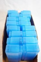 Sixteen plastic small rifle ammo boxes