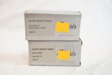 Two sets of Burris low standard silver safari scope mount rings