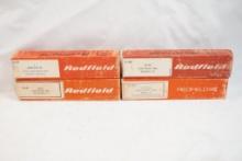 Four Redfield scope bases, one for Winchester short action,one for Mossberg 810, one for Ruger Mod