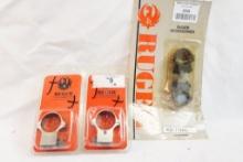 Two sets of Ruger scope rings, one for Ruger Redhawk and one 30MM
