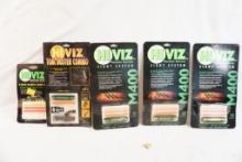 Four Hi Viz magnetic shotgun sight systems and one partial pkg of replacement pieces
