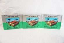 Three boxes of Sellier & Bellot 12 gauge #4 buckshot, 30 count total