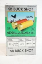 Two boxes of Sellier & Bellot 12 gauge 00 buckshot, 50 count total