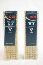 Two boxes of CCI Mini-mag 22 LR 40gr, 200 count total