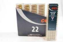 Five boxes of CCI Mini-mag 22 LR 40 gr, 500 count total