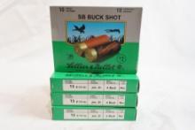 Four boxes of Sellier & Bellot 12 gauge #4 buckshot, 40 count total