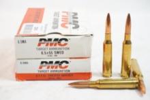 Two boxes of PMC 6.5X55 Swedish Mauser 144 gr FMJ, 40 count total