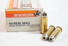 One box of Winchester 44 Rem Mag 210 gr silvertip hollow points, 20 count