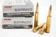 Two boxes of PMC Eldorado 7MM WBY Magnum 160 gr/140 gr, 40 count total