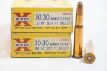 Two boxes of Western 30-30 Win, one silvertip 170 gr expanding bullet and one 170 gr lubaloy bullet,
