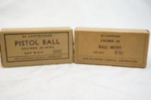 Two boxes of Remington Ball .45 Cal, 100 count total